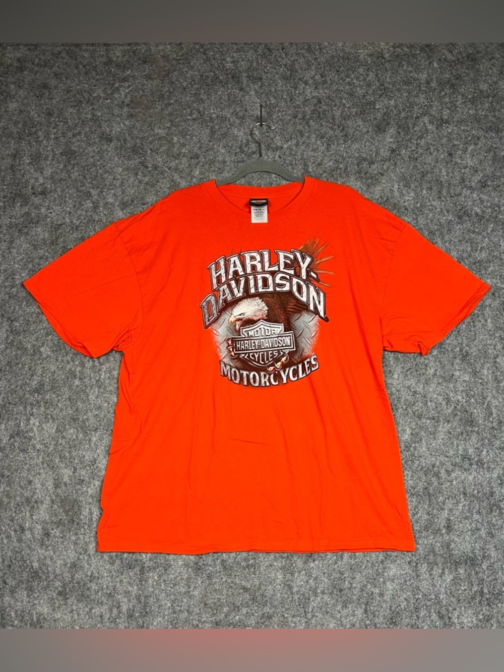 Harley Davidson orange t-shirt with eagle graphic Size XXL #biker #motorcycle